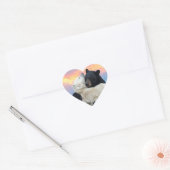 Ijsbeer en zwarte beer knuffelen hart sticker (Envelop)