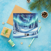 IJsbeer gehypnotiseerd door het Noorderlicht Feestdagenkaart