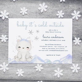IJsbeer Het is koud buiten Winter Baby Shower Kaart