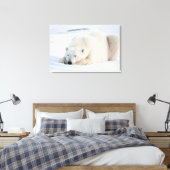 Ijsbeer in de winter canvas afdruk (Insitu (Slaapkamer))