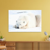 Ijsbeer in de winter canvas afdruk (Insitu (Woonkamer))