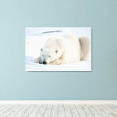 Ijsbeer in de winter canvas afdruk (Insitu (Houten vloer))