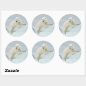 Ijsbeer in de zomer ronde sticker (Vel)