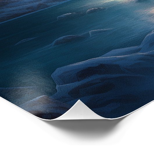 Ijsbeer in Winter Woud Schilderij Perfect Poster (Hoek)