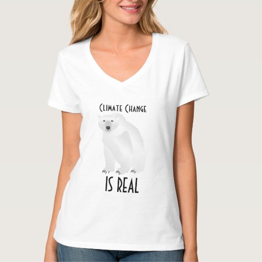 IJsbeer Klimaatverandering Is Echt T-shirt (Voorkant)
