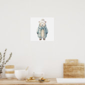 Ijsbeer met sjaal en jas poster (Keuken)