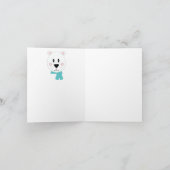 IJsbeer met turquoise sjaal Feestdagen Kaart (Binnen)