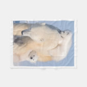 Ijsbeer Moeder en Welpen Dekent Fleece Deken (Voorkant (Horizontaal))