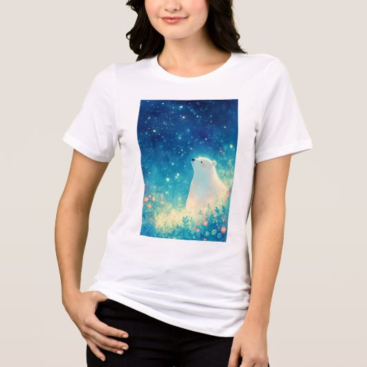 IJsbeer onder de Arctische hemel Tri-Blend Shirt (Voorkant)