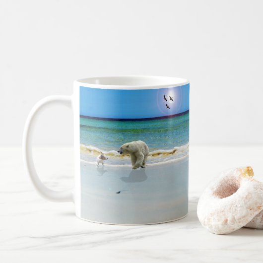 Ijsbeer ontmoet Jack Russell, koffiemok (Met donut)