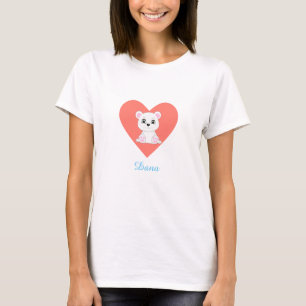 Ijsbeer op Hart & Kalligrafie T-shirt