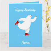 Ijsbeer op ijs kaart (Gele Bloem)