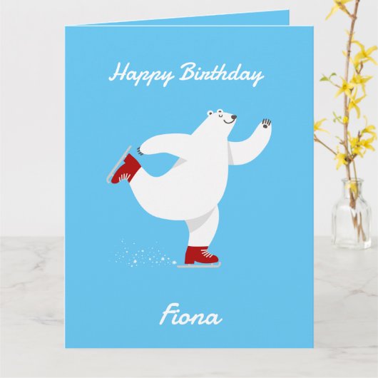 Ijsbeer op ijs kaart (Gele Bloem)