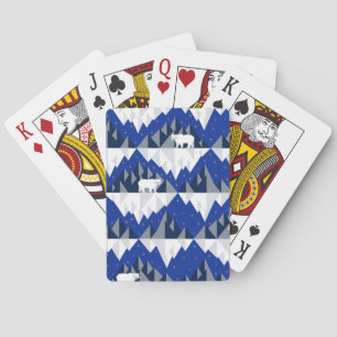 Ijsbeer op ijsberg naadloos patroon. pokerkaarten