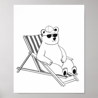 IJsbeer op lounge stoel Poster