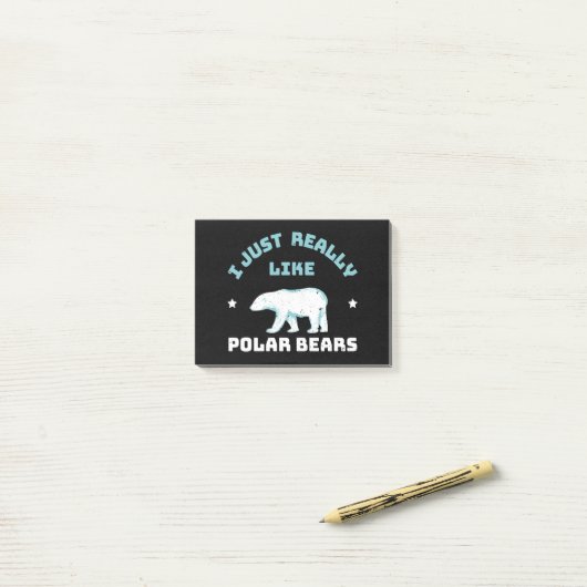 Ijsbeer Post-it® Notes (Op bureau)