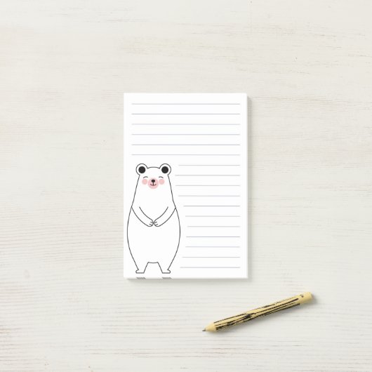 Ijsbeer Post-it® Notes (Op bureau)