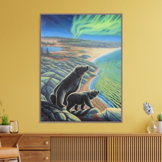 IJsbeer Schilderij Canvas Print (Insitu (Woonkamer))