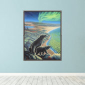 IJsbeer Schilderij Canvas Print (Insitu (Houten vloer))