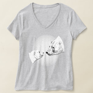 IJsbeer Shirt Dames Beer Kus Kunst T-shirt