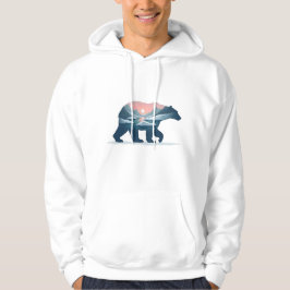 IJsbeer Silhouet Landschap Dubbele Belichting Hoodie