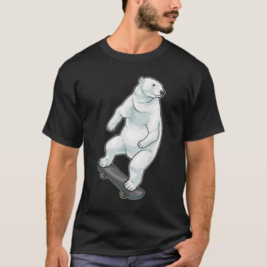IJsbeer Skater Skateboard T-shirt (Voorkant)