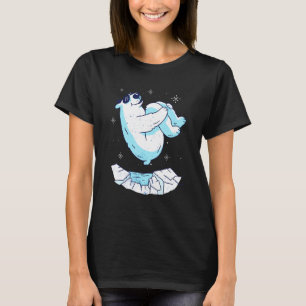 IJsbeer springt met een kanonskogelduikstijl  Dier T-shirt