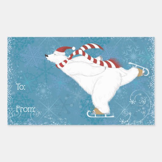Ijsbeer Sticker Schaatsen (Voorkant)
