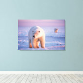 ijsbeer, Ursus maritimus Canvas Afdruk (Insitu (Houten vloer))