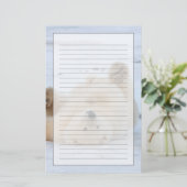 ijsbeer, Ursus maritimus, jong rollebollend 3 Briefpapier (Staand voorkant)