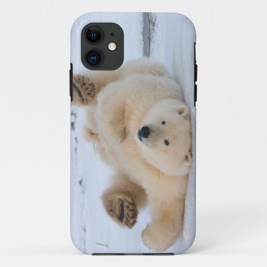 ijsbeer, Ursus maritimus, jong rollebollend 3 Case-Mate iPhone Case (Achterkant)