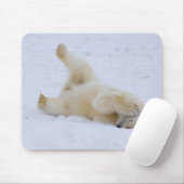 ijsbeer, Ursus maritimus, welp rollend Muismat (Met muis)