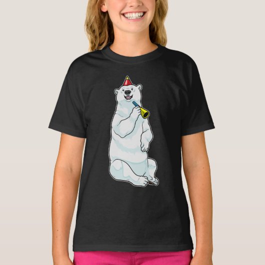 IJsbeer Verjaardag Trompet T-shirt (Voorkant)