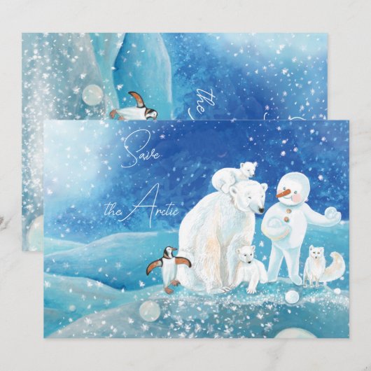 Ijsbeer, Vos, Pinguïn & Sneeuwman Red de Arctis Kaart (Voorkant / Achterkant)