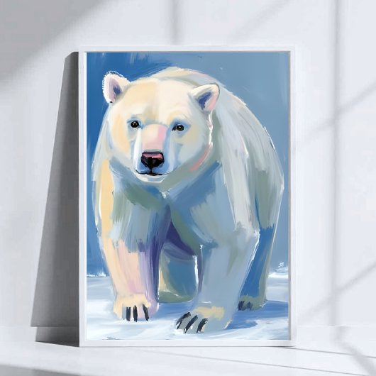 Ijsbeer | Waterverf Winter Dier Schilderij Poster