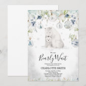 Ijsbeer Winter Baby Shower Uitnodiging (Voorkant / Achterkant)