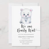 Ijsbeer Winter Baby shower Uitnodiging (Voorkant)