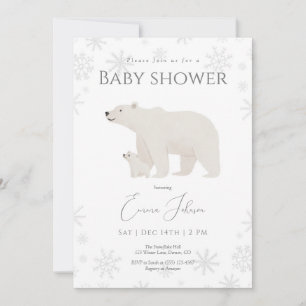 Ijsbeer Winter Baby Shower Uitnodiging   Geslacht 