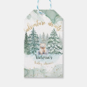 Ijsbeeravontuur wacht op een knuffelige babyshower cadeaulabel (Voorkant)