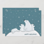 Ijsbeerfamilie Feestdagenkaart (Voorkant / Achterkant)