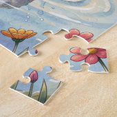 IJsbeerwelp speelt met een vis Legpuzzel (Zijkant)