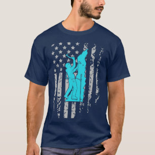IJsbeklimming Amerikaanse vlag Patriottische winte T-shirt
