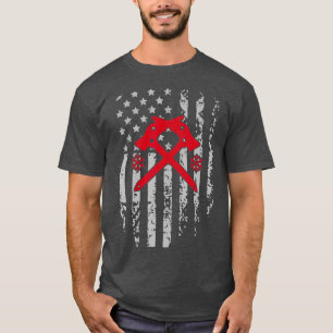 IJsbeklimming Amerikaanse vlag Patriottische winte T-shirt