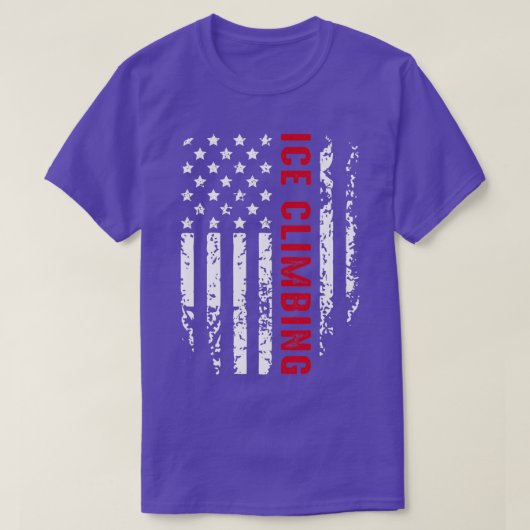 IJsbeklimming Amerikaanse vlag Patriottische winte T-shirt (Design voorkant)