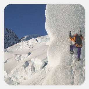 Ijsbeklimming op de Tasman-gletsjer onder Mount Vierkante Sticker