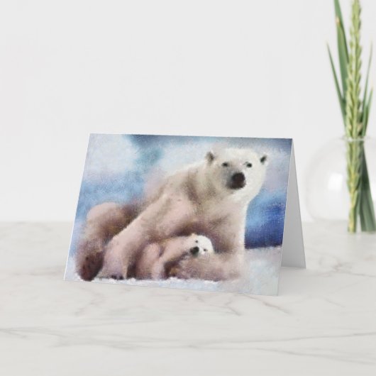 Ijsberen Feestdagen Kaart (Voorkant)