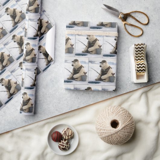 Ijsberen Ijsvissen Cadeaupapier (Crafts)