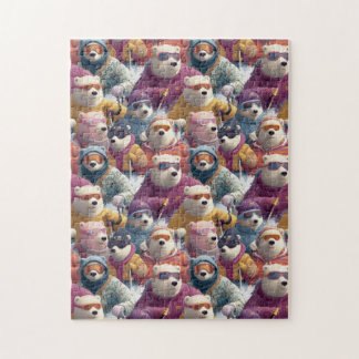 Ijsberen in design skikleren legpuzzel
