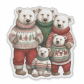 Ijsberen in Truien Sticker (Voorkant)