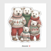 Ijsberen in Truien Sticker (Vel)